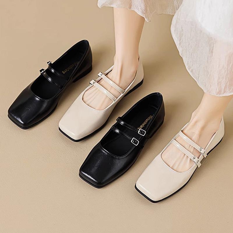 Mary Jane shoes women's spring French temperament shallow mouth flat bottom gentle evening shoes women's new single shoes summer