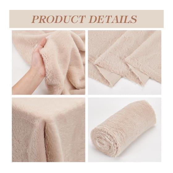 BENECREAT Soft Faux Fur 160x46cm Soft Faux Fur Fabric Short Plush Fabric for Stuffed Animals Doll Costumes Interior Sewing Material Handmade Carpet