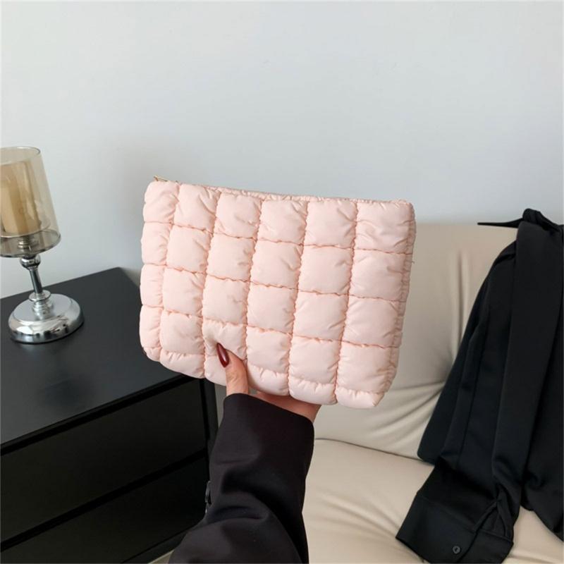 Stylish Pleated Handbag And Cosmetic Pouch For Women Practical Makeup Bag Suitable For Parties And Everyday Use