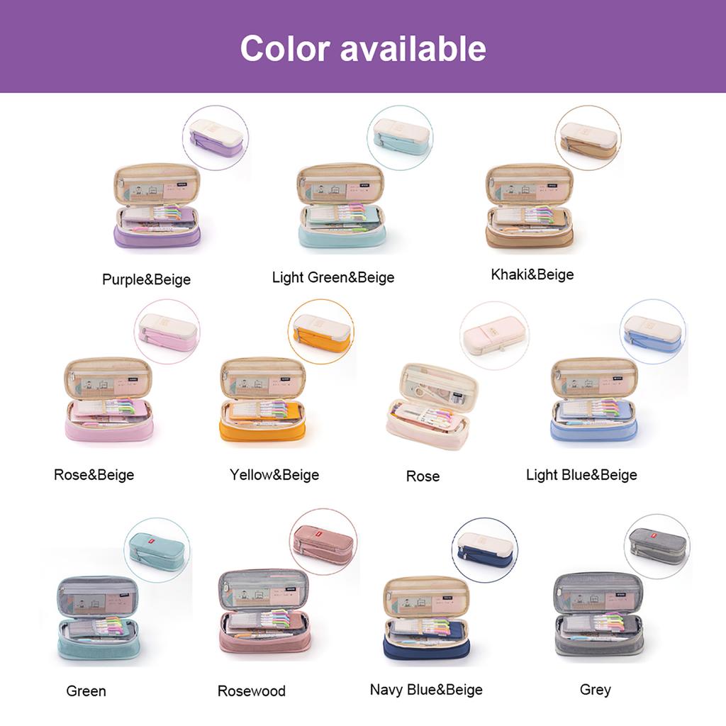 Expandable Big Capacity Pencil Case for Girls Boys School Aesthetic Zipper Pencil Pouches Cute Aesthetic Kawaii Pencil
