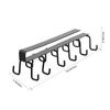 Iron Cup Holder Under Cabinet Cup Storage Rack With Double Row Hanging Hooks Coffee Cup Holder Mug Holder For Kitchen No