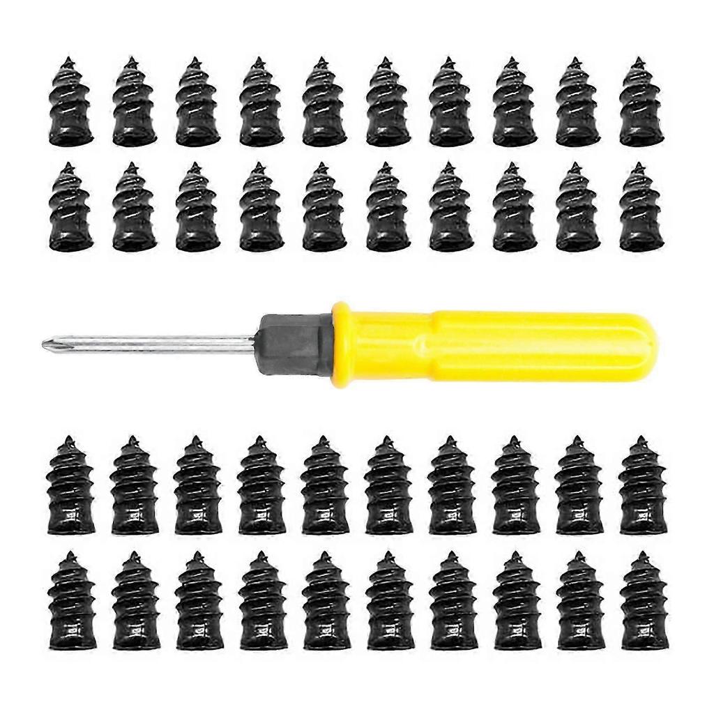 40 Stück Reifenreparatur-Gummischraube, Schwarze Reifenreparatur-Gummischrauben, Schnelles Werkzeug Selbstbedienungs-Reifenreparaturnagel (20S+20L)