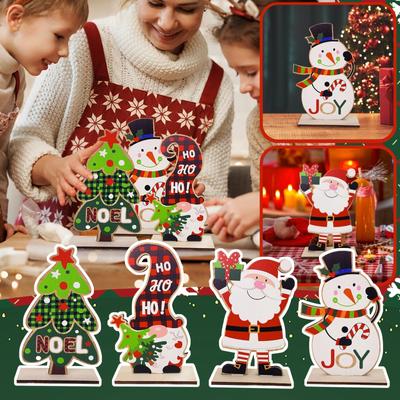 Christmas Wooden Ornaments, Creative Decorative Desktop Ornaments