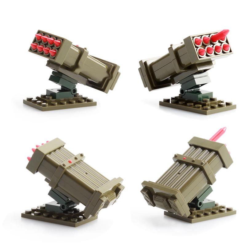 World War 2 WW2 Antiaircraft Gun Rocket Artillery Military Army War Weapon Soldier MOC Model Building Block Bricks Toys For Kids