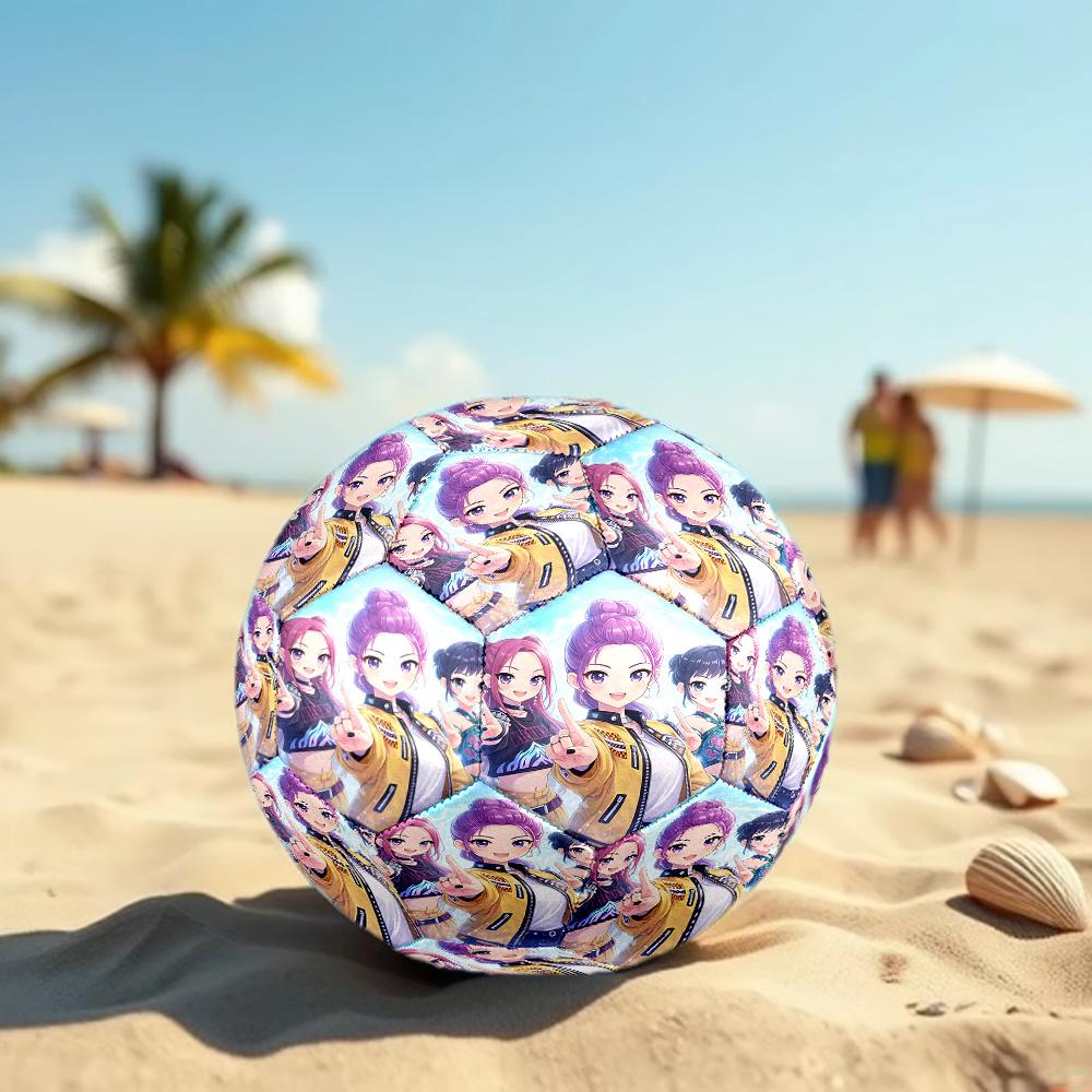 KPop Demon Hunters Print Size 5 Soccer Ball, Standard Match Football for Sports Game and Team Practice, Ideal Gift for Soccer Fans