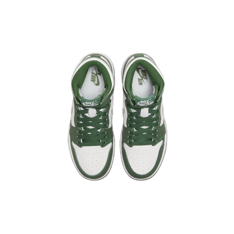 Air Jordan 1 Retro High OG GS Gorge Green Kids Sneakers Metallic-Silver White 575441-303