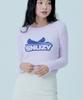 SNUZY Logo Knit Crop Top Lavender Fog