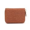 Stylish Straw Design Card Holder: Large Capacity Zipper Wallet with Anti-Demagnetization for Women and Men