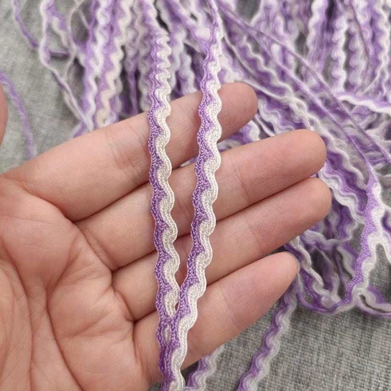 5mm S Şeklinde İki Renkli Dalga Desenli Kavisli Kemer DIY Giyim Aksesuarları için Denizci Dantel Şerit