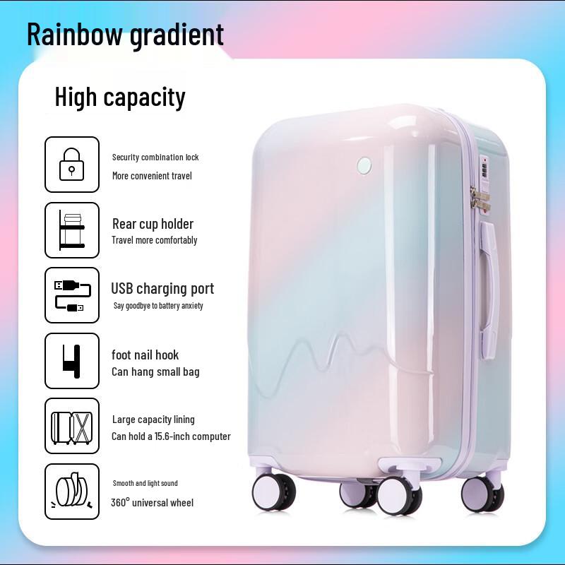 OEING Gradient Ice Cream Style Luggage 1