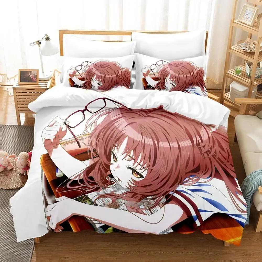 3D Kawaii The Girl I Like Forgot Her Eyewear Kaede Bedding Collection Cartoon Anime ThreePiece Set Adult Kid Bedroom Duvet Cover Collections