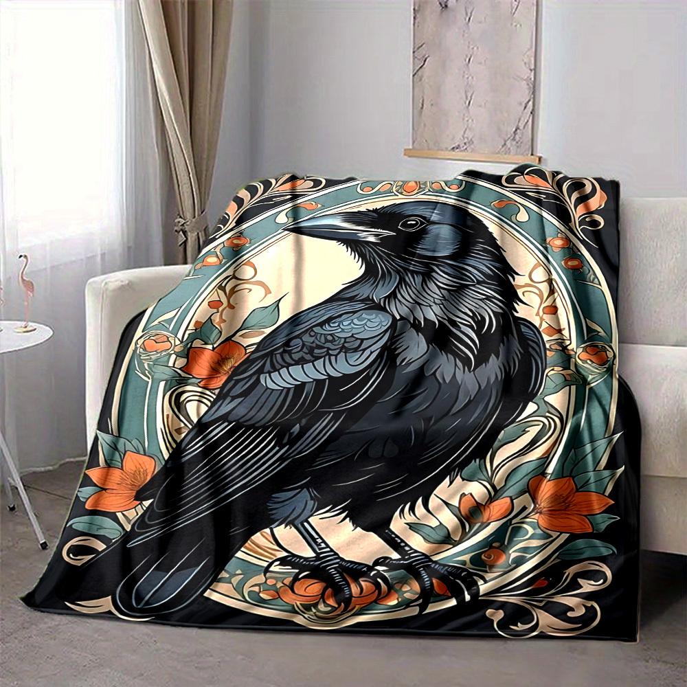 1PC Raven Ornament Blanket, Throw For Sofa, Bed, Travel, Printing Blanket With Soft And Warm Fabric yy250918141