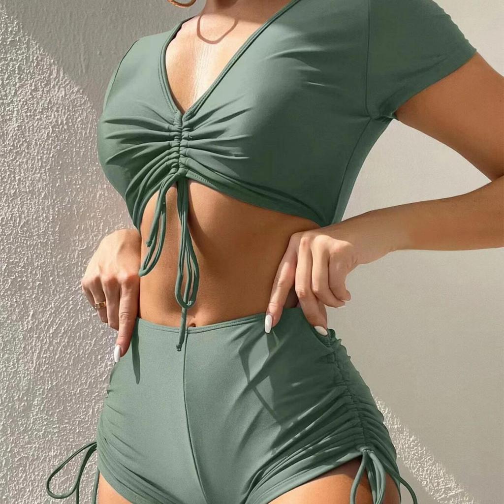 European & American Women's Sexy Tie-up Bow Fashion Beach Swimsuit Set