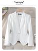 2025 Women's White Blazer: Versatile, Slimming, Long-Sleeve Western-Style Jacket for Spring & Autumn.