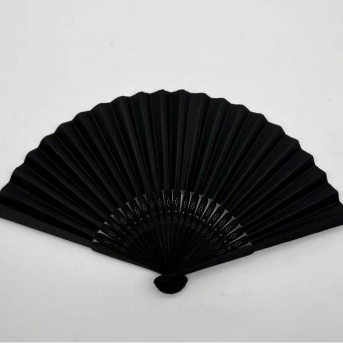Solid Color Bamboo Folding Fan for DIY Crafts - Children's Kindergarten Material, Customizable with Logo or Text