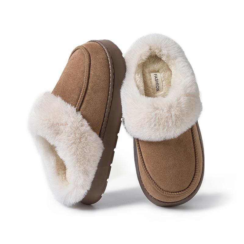 Men's cotton slippers autumn and winter new indoor home non-slip wool slippers outer wear plush warm thick-soled household cotton shoes