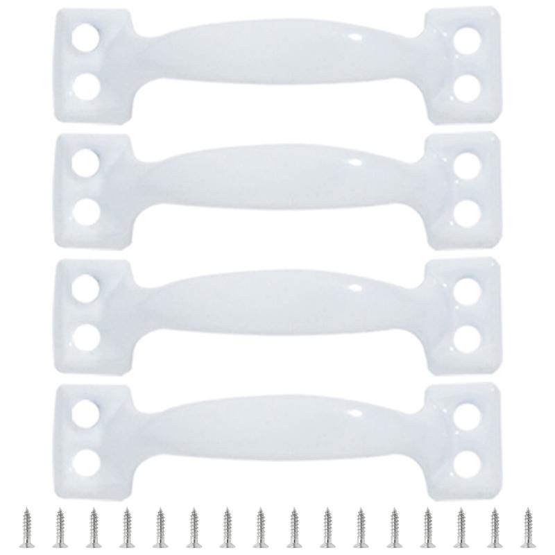 4pcs Arched Handles for Garage Door and Indoor Cabinets Metal Barn Door Pulls Easy Install Wood Fence Cupboard Handles