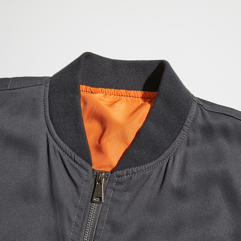 Men's Flight Jacket Loose Casual Jacket Versatile Multi Zipper Jacket