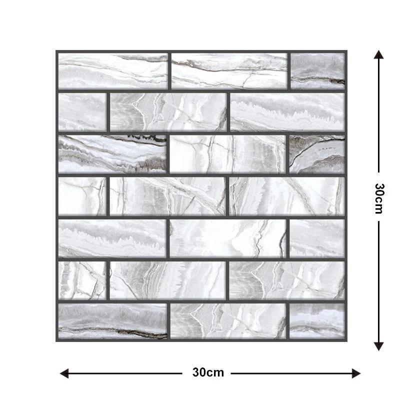 Self Adhesive Tile Wall Sticker - Home Decor 3D PVC Sticker Covers For Kitchen Cupboard Bathroom Waterproof Wallpaper