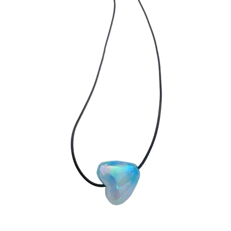 Sweet Heart Pendant Necklace Silver Heart Necklace Fashion Jewelry Women Y2K Gradient Heart Choker Fashion Decoration