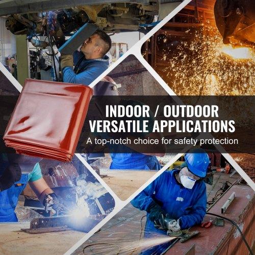 VEVOR Welding Screen with Frame, 1.8 x 1.8 m 3 Panel Welding Curtain Screens