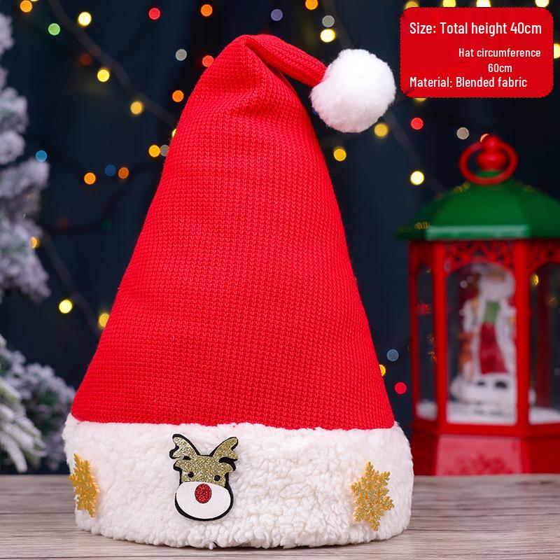 Christmas Knitted Plush Hat for Children & Adults - Festive Party Costume Headwear