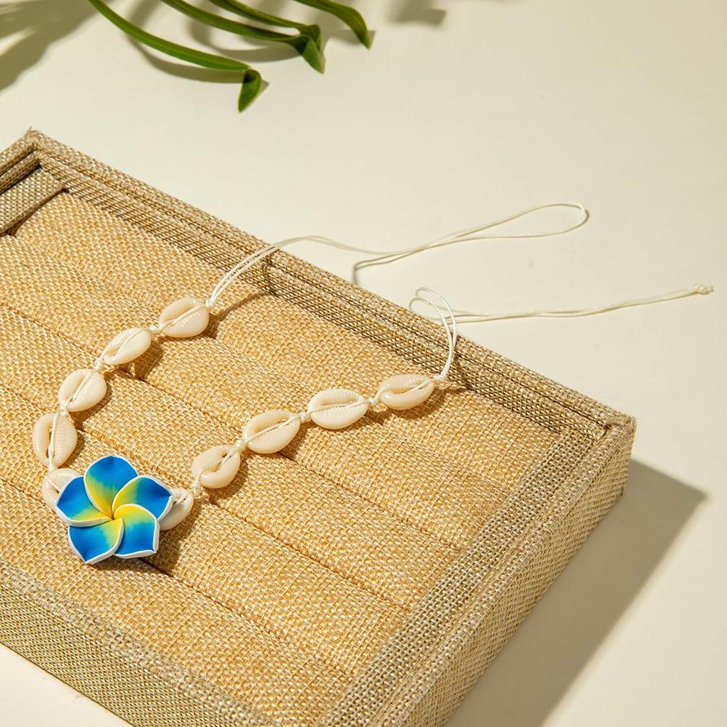 Europe and America Cross-Border New Egg Flower Shell Necklace Women's Jewelry Beach Vacation Style Handmade Woven Shell Necklace