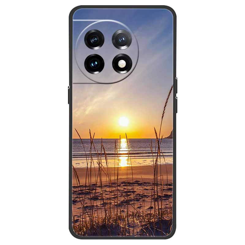 For OnePlus 11 5G Case One Plus 11R Flower Marble Black Bumper Soft TPU Silicone Cover for OnePlus 11 / 11R 5G Phone Cases Capas