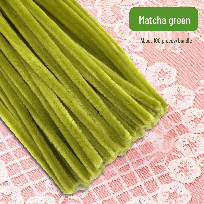 Thickened White Chenille Pipe Cleaners - Mixed Colors for DIY Bouquet Crafts