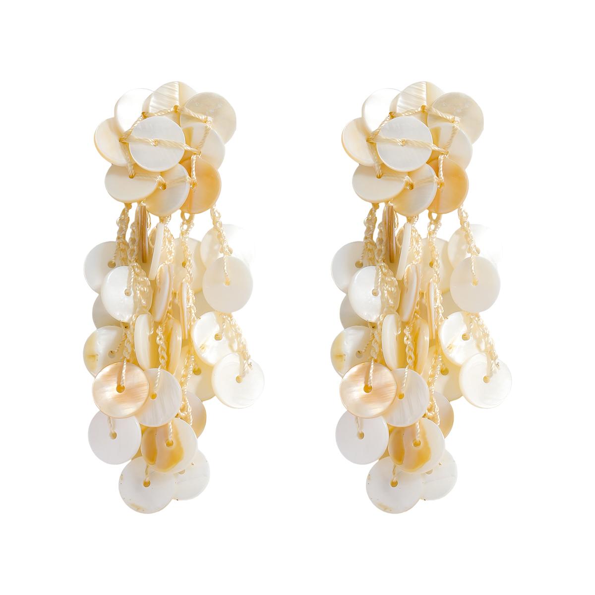 

Trendy Shell Tassel Necklace Earrings Set For Women Bohemia Handmade Rope Chain Jewelry Set Summer Holiday Beach Accessory
