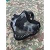Maschera Facciale Mezza Faccia in Acciaio con Doppia Cinghia V1, Maschera Protettiva Tattica Camo per CS Airsoft Wargame Allenamento
