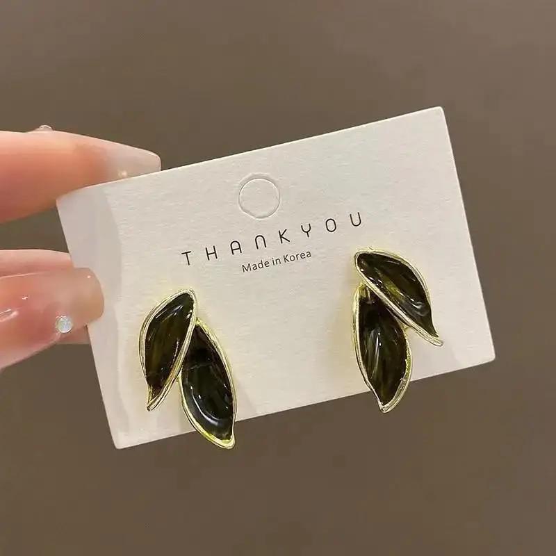 Silver Needle Korean Fashion Zircon Drop Earrings For Women Jewelry Trending New Luxury Vintage Gold Color Earrings