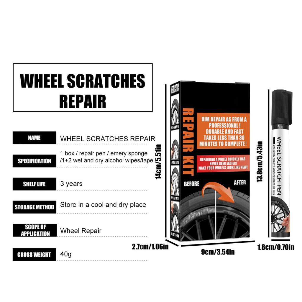 Wheel Repair Pen Touch Up Pen, Car Wheel Rim Repair, Car Scratch