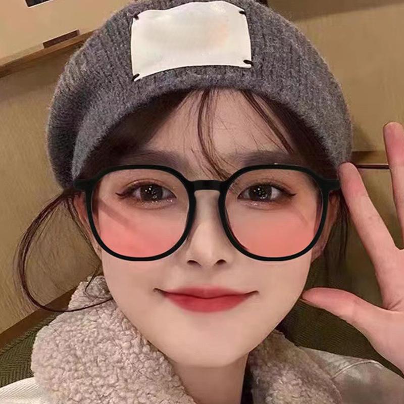 Korean Style Simple Temperament Gradient Sunglasses Pink Powder Blusher Glasses Women  Blue Light Blocking Glasses