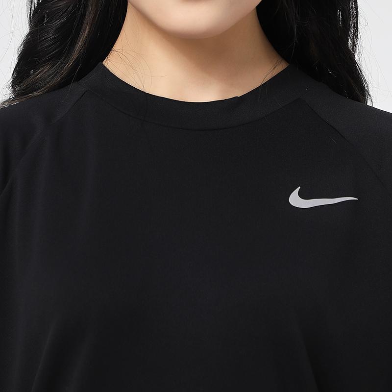 Nike Felpa Casual Sport a Maniche Lunghe Girocollo Donna Top Nera CU3271-010