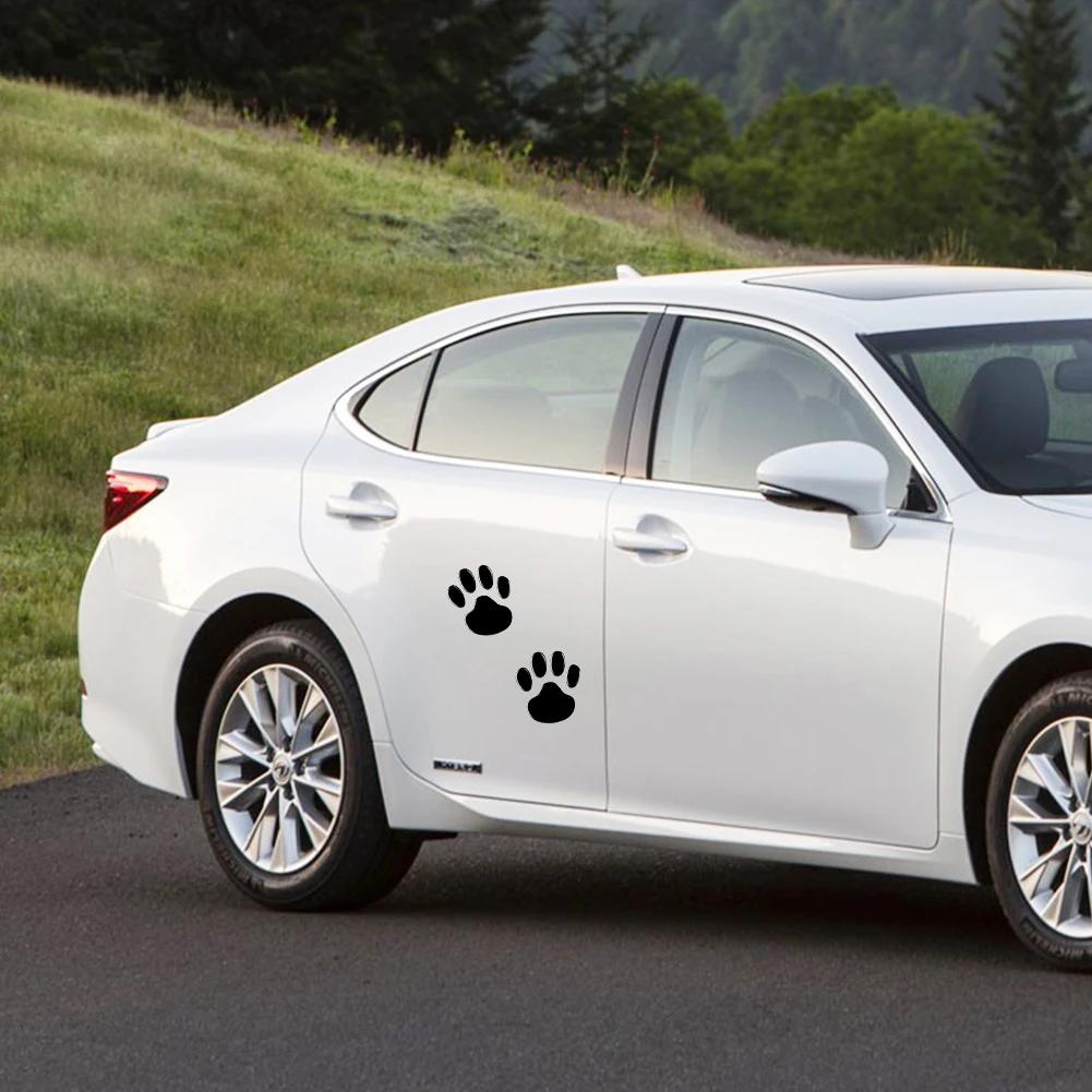 2Pcs/Set Car Stickers and Decals Paw 3D Animal Dog Cat Bear Foot Prints Footprint Decal Car Sticker Silver Red Black Golden