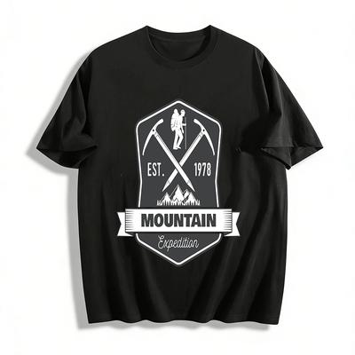 Vintage 1978 Mountain Expedition Graphic Outdoor Casual Tee Pure Cotton T-shirt