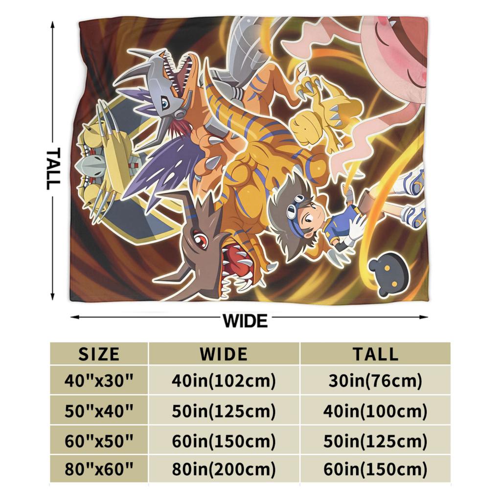 Digimon Plush Blanket Girls Boys Flannel Throw Blanket For Couch Chair Super Soft Quality Bedspread Gift