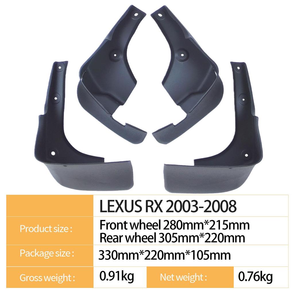Compatible Mud Flaps for 2003-2008 Lexus RX Auto Tires