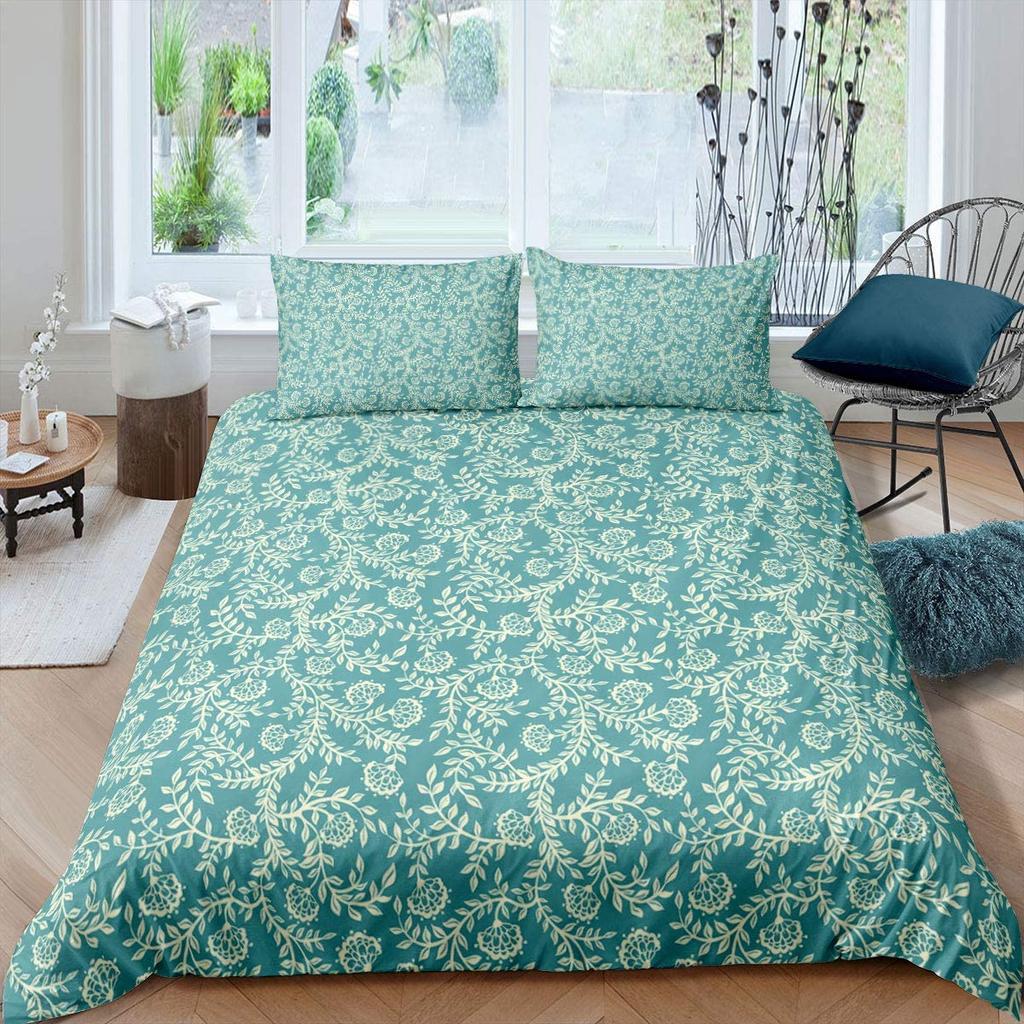 Polyester Comfortable Floral Pattern Duvet Cover Set With Duvet Cover And Pillowcases King Queen Twin Sizes For All Ages