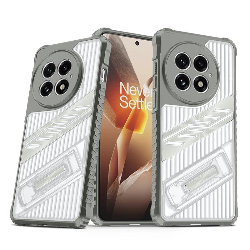 Anti-slip Kickstand Case For OnePlus 13 One Plus 13R Cover Stand Holder Transparent Shell Fundas Coque