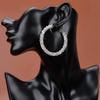 1 Pair Shiny Rhinestone Decor Hoop Earrings Women Fashion Earrings Ear Jewelry Gift