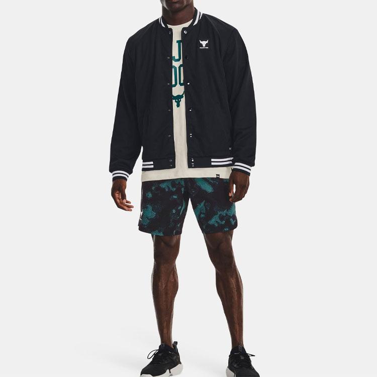 Under Armour Solid Color Single-Breasted Long Sleeve Jacket Men Jackets Black 1377437-001