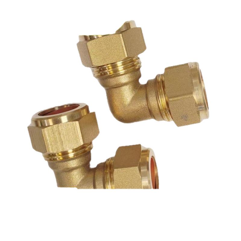 Thickened Brass 90° Elbow Joint: Purple Copper Marine Flat Pipe Terminal Sleeve