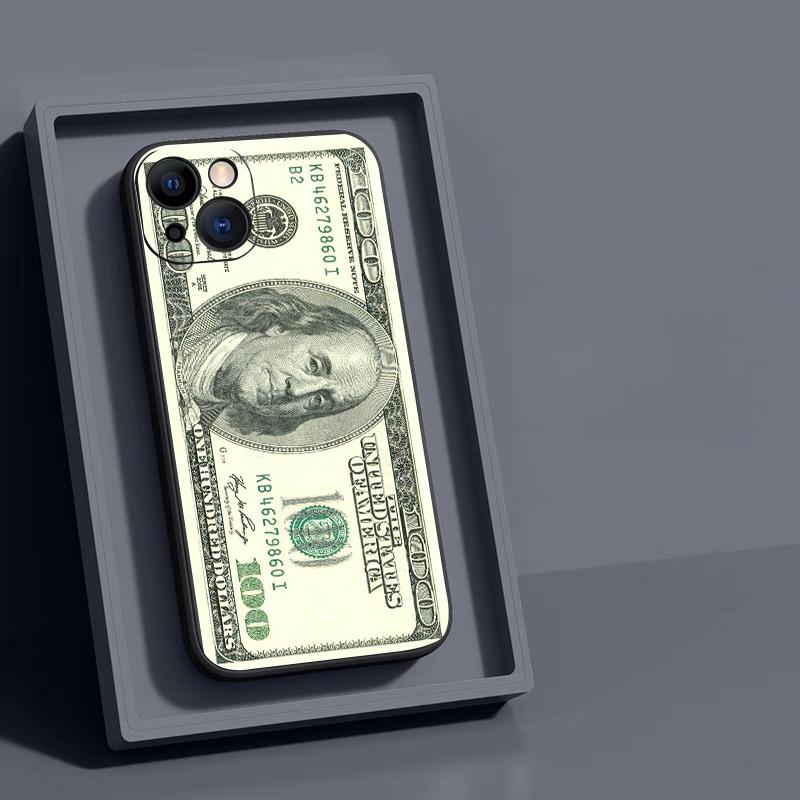 Creative USD Cash Pattern Phone Case for iPhone 17 16 15 14 13 12 11 Pro Max Mini SE 7 8 Plus Air Shockproof Soft Cover Fundas