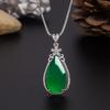 Křišťálový květ Waterdrop Jade přívěsek Stříbrný řetízkový náhrdelník Dámské šperky dárek