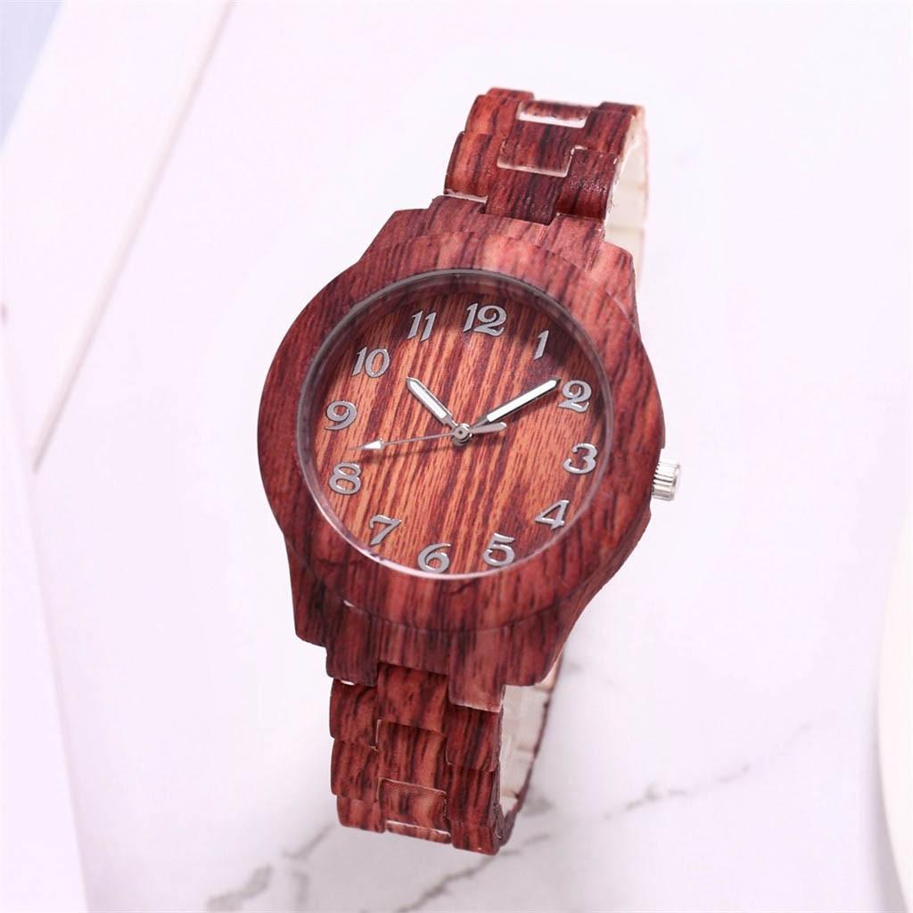 Špičkové módní hodinky Wood Grain pro muže Digitální hodinky Wood Grain Quartz