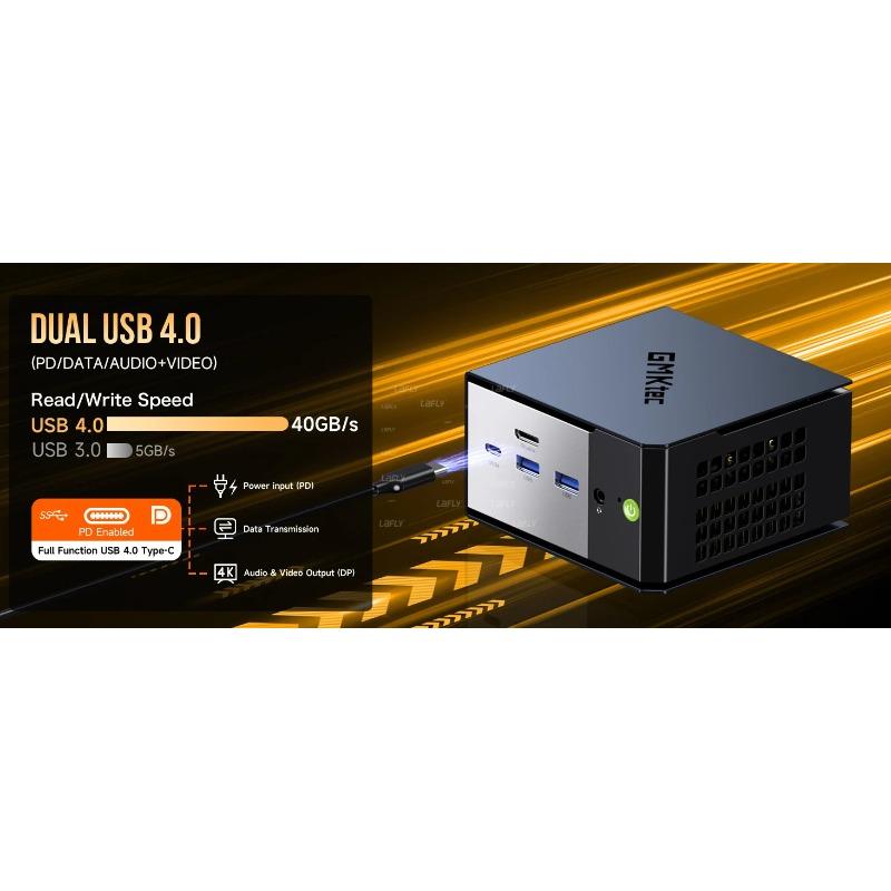 GMKtec EVO-X1 AMD Ryzen AI 9 HX370 Mini PC 12 jader 24 vláken 32 GB LPDDR5 1TB SSD Herní počítač s AMD XDNA 2 NPU Mini PC