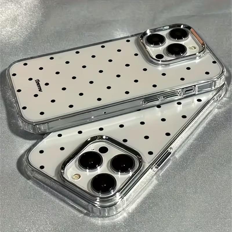 Schwarzes Polka-Dot-Muster Handyhülle Für IPhone 17 Air 16 Pro Max 15 14 Plus 13 12 11 X XS XR 7 8 16E SE2 Stoßfeste Rückseite