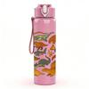 1PC Jungle Animal Group Print 750ml Color Plastic Sports Water Bottle Leakproof Flip Straw Lid Suitable for Sports Office Home Use